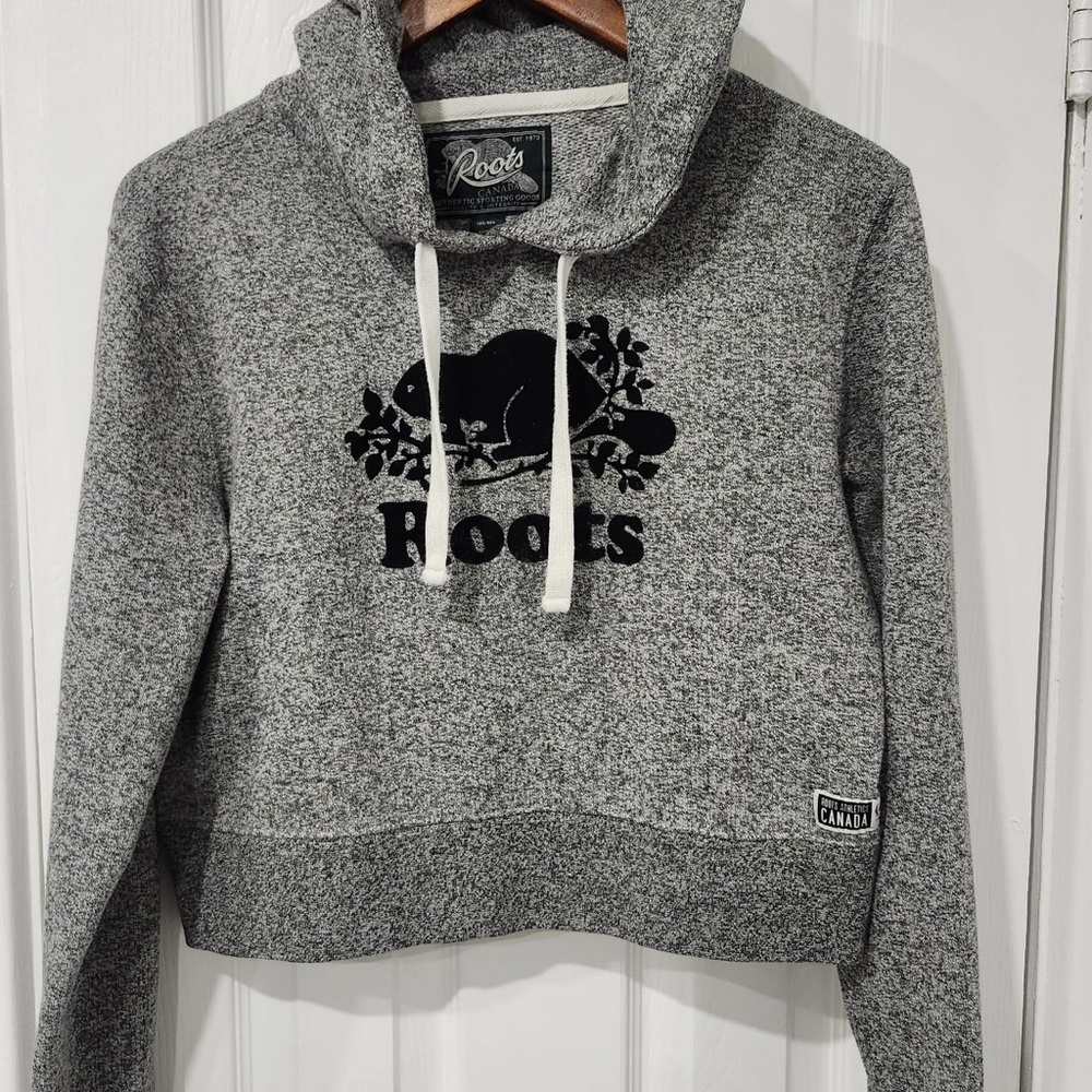 Roots Women's Gray Cropped Hoodie